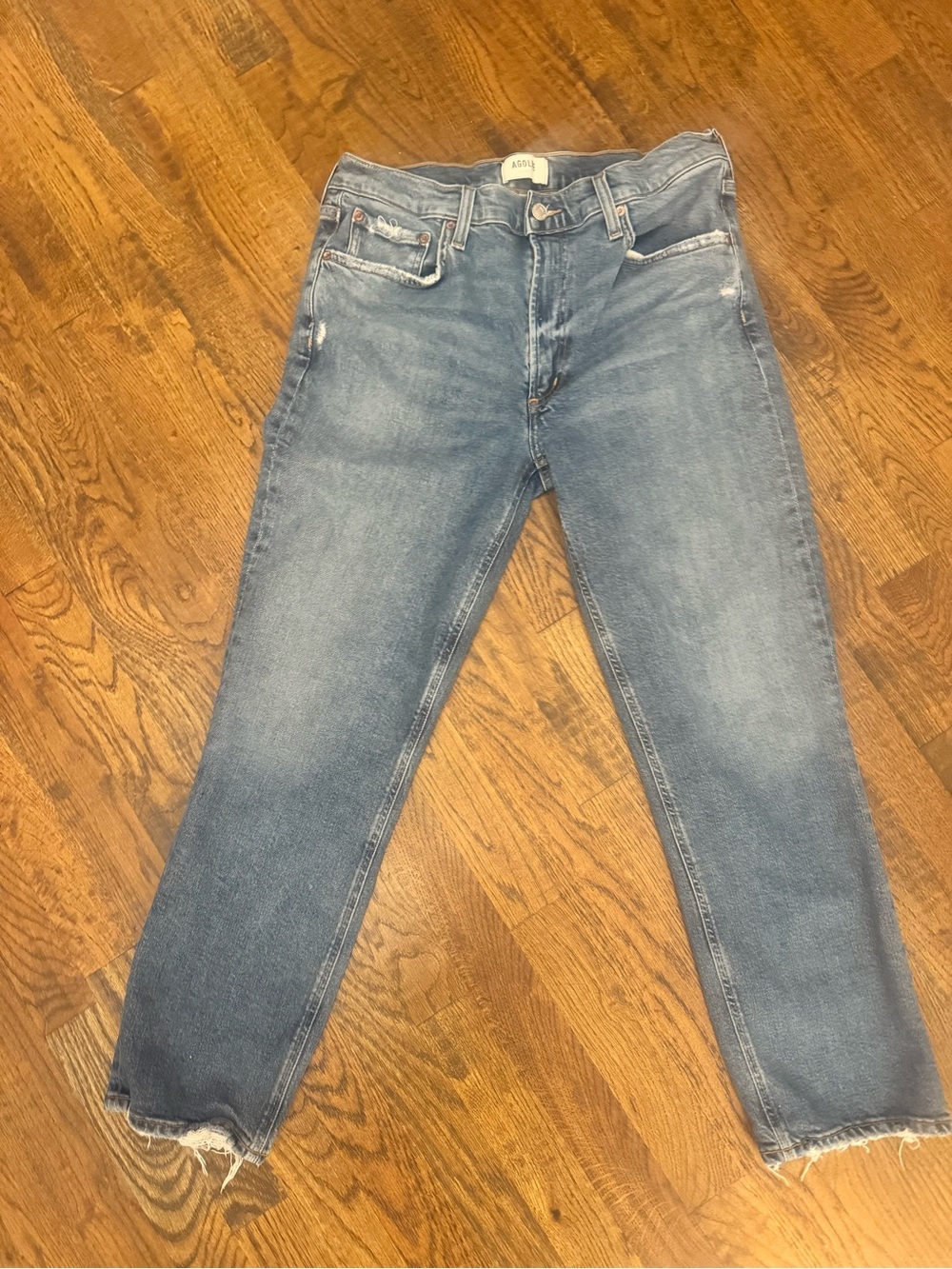 Agolde Straight Jeans in Light Blue Wash